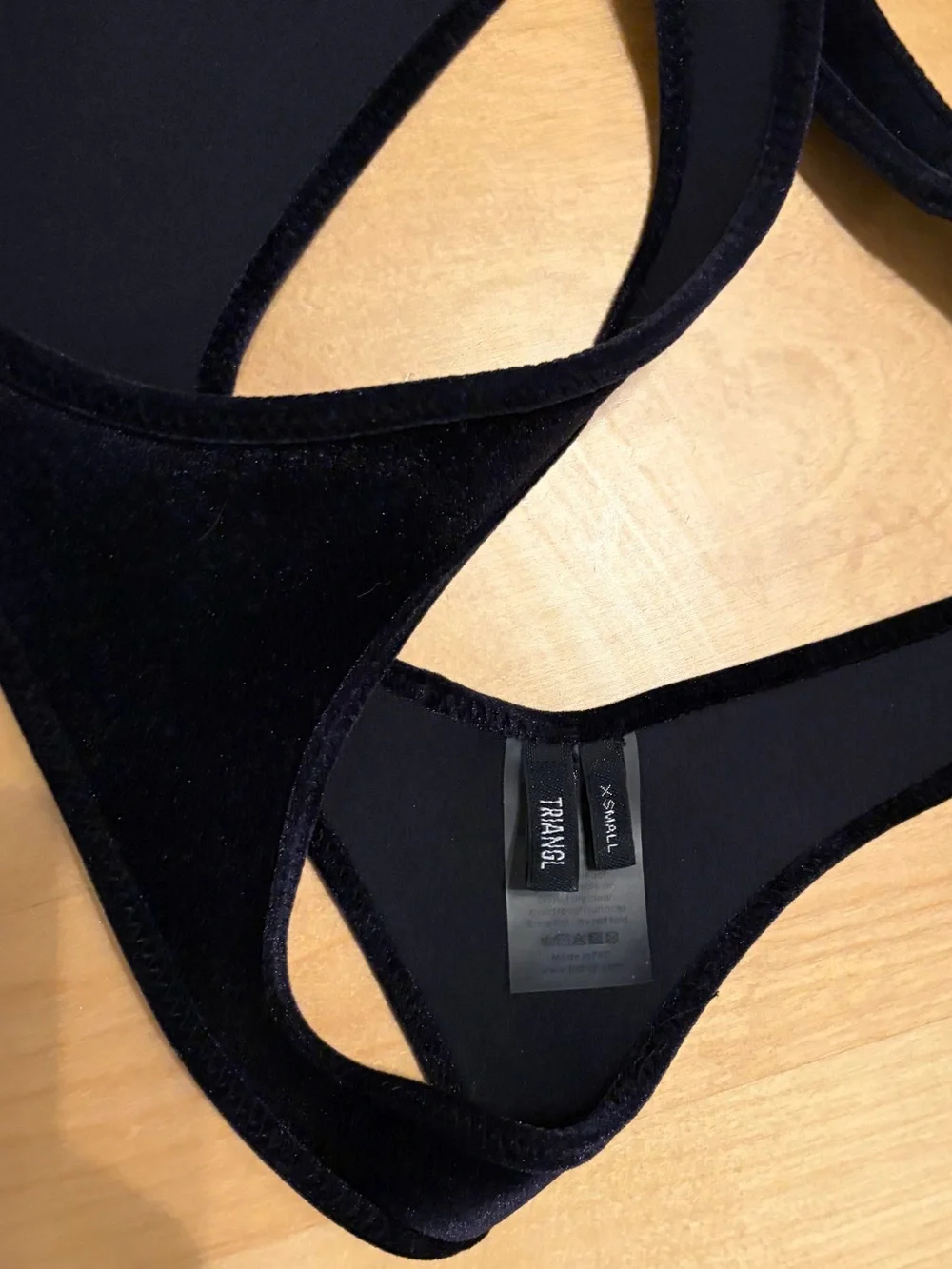 triangl The FAMOUS - Moody Skies in Black Italian Velvet with Signature Neoprene